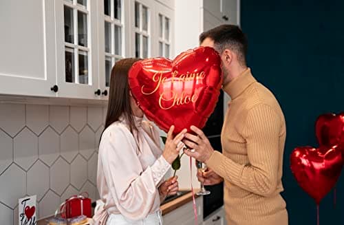 Ballon avec votre inscription en forme de coeur Ballon avec n'importe quel texte Cadeau personnalisé pour l'anniversaire de la Saint-Valentin Anniversaire pour l'hélium ou l'air (coeur) (Cœur)