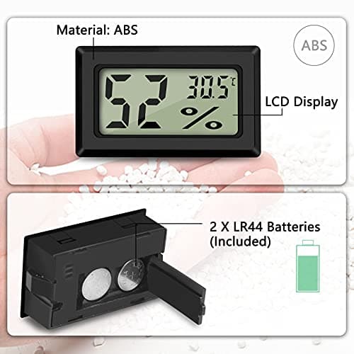 Thlevel Mini Digital LCD Thermomètre Hygromètre Température Humidité -50~70°C 20%~90% RH Thermomètre Portable Thermo Hygromètre Indicateur pour Bureau Cuisine Humidors Incubateurs Reptiles (3 PCS - A)