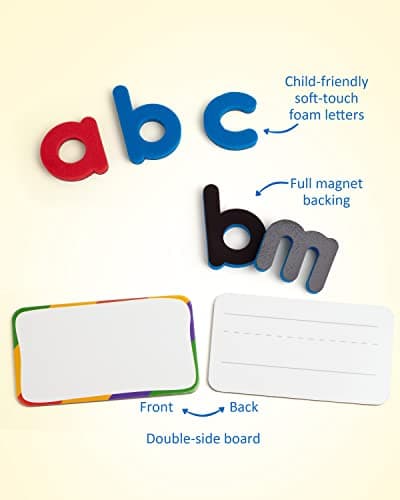 Coogam Cartes de vocabulaire avec lettres magnétiques ABC, pour apprendre à écrire des mots à vue CVC, jouet éducatif, cadeau pour enfants de 3, 4, 5 ans