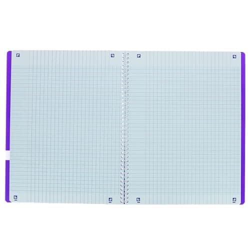 Oxford OpenFlex - Lot de 5 Cahiers à Spirales 24 x 32cm 100 Pages Grands Carreaux Seyès Couverture Polypro Couleurs Assorties