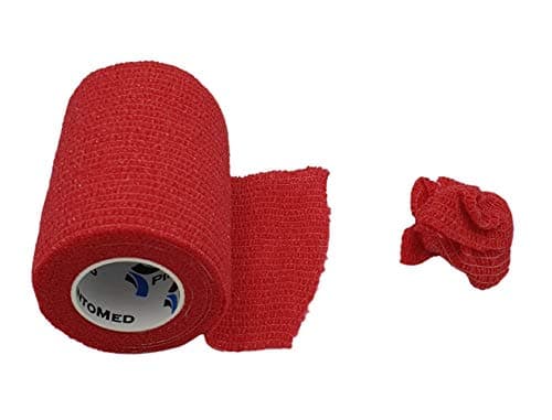 PintoMed - Bandage Cohésif - Rouge - 6 Rouleaux X 7,5 cm X 4,5 m Autoadhésif, Sports Bande, Premiers Secours Adhésif, Vet Wrap