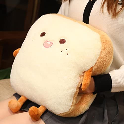 TAOLE Oreiller De Pa-in Tranché | Oreiller De Pa-in Farci en Peluche Lavable en Machine | Peluche Douce Et Confortable | Adeau pour Filles Et Garçons | Décor À La Maison Mignon Chauffe-Mains Cadeau