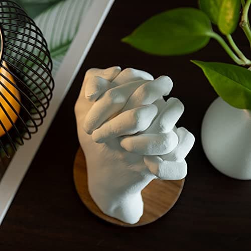Navaris Kit Moulage 3D Famille - Kit Sculpture Empreintes Mains Pieds pour Couple Adulte Bébé Enfant Chien - Accessoire Plâtre Modelage Souvenir