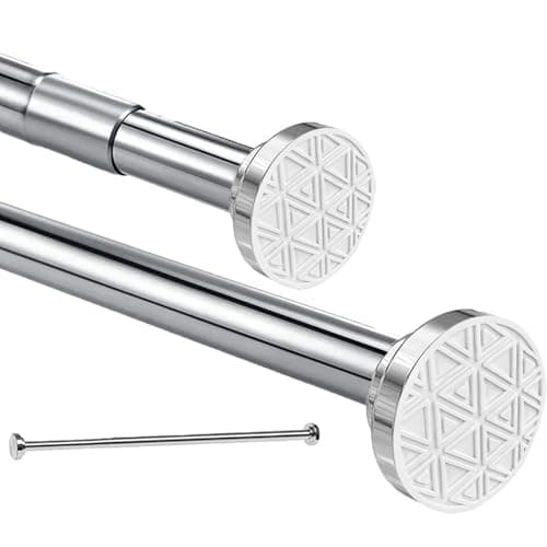 Tringle à rideau télescopique extensible en acier inoxydable - Sans perçage - Pour salle de bain, placard, jardin - 50 à 200 cm - Couleur argent