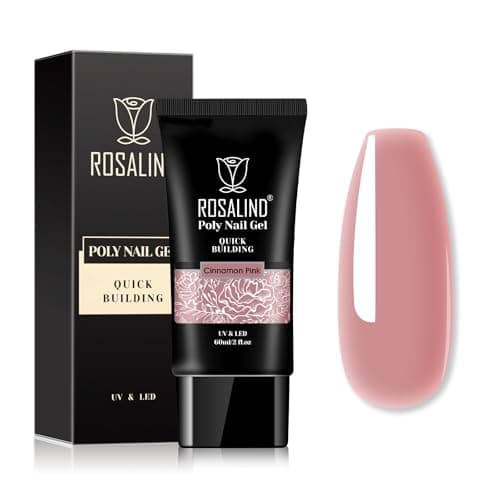 ROSALIND Gel pour Extension d’ongle 60ml, Cinnamon Pink Gel Construction Ongle UV, Poligel à Ongle Gel Nail Art pour les débutant, Professionnel et Salon de Manucure, Cadeau Pour les Amateurs