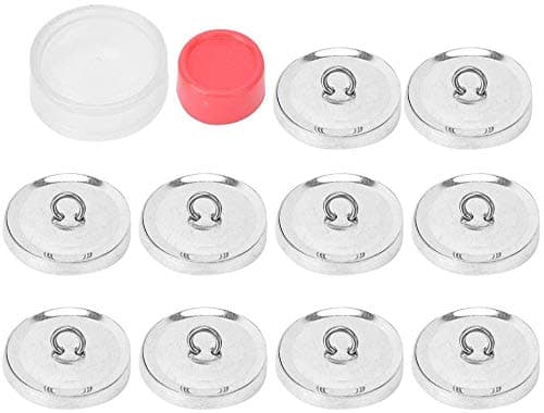 HEEPDD Kit de Boutons de Couverture, Kits de Boutons Couverts Kits de Bricolage de Bouton de Bricolage Tissu Solide Boutons à Dos Plat recouverts 1 Ensemble d'outils de Boucle 10 Ensembles(25 mm)