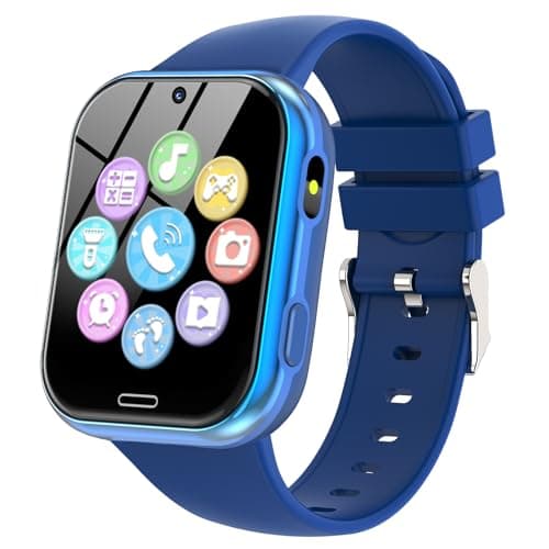 Montre Connectée Enfant 19 Jeux- Smartwatch Téléphone pour Fille Garçon avec Appel SOS, Jeux, Pédomètre, Appareil Photo, Musique, Lampe Poche, Montre Intelligente pour Enfants de 3-12 Ans (Bleu)