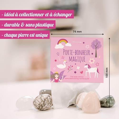 10x "Licornes / conte de fées" pierres porte-bonheur pour enfants "Porte-bonheur magique" - comme cadeau d'anniversaire licorne pour enfants Porte-bonheur pour enfants Cadeau d'anniversaire licorne