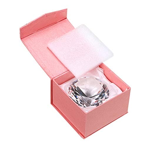 BSTKEY Presse-Papier en Cristal et Diamant 80 mm – Ornement en Verre pour Photographie, décoration de fête de Mariage, décorations étincelantes