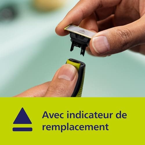 Philips OneBlade Authentiques Lames de rechange, pour rasoir/tondeuse électrique OneBlade, acier inoxydable robuste, taille, stylisation et rasage, lot de 5, (modèle QP250/50)