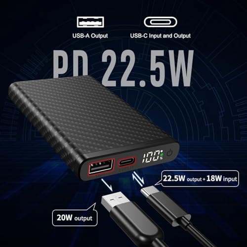 KLARUS Chargeur Portable ultraléger 10 000 mAh Power Bank Batterie Externe, entrée et Sortie USB C, Charge Rapide, adapté à la Plupart des Téléphones Portables, Lampes de Poche, Lampe Frontale, etc.