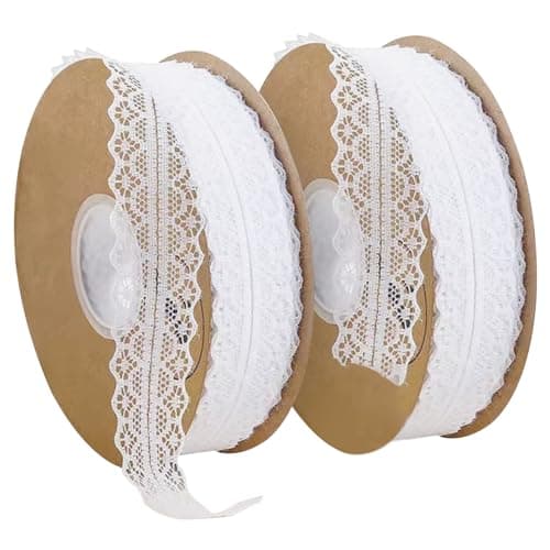 Ruban de Dentelle Blanc Beige Vintage À Coudre 6 Rouleaux Ruban en Dentelle Vintage Dentelle Blanche Coton Ruban Dentelle Vintage Diy Dentelle Ruban Adhésif pour Mariage Décoration de Table