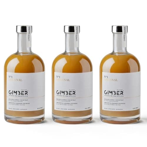 GIMBER Concentré de gingembre bio 3x700 ml (2,1L) | Boisson sans alcool 100% biologique à base de gingembre, citron et épices | Jus de gingembre Premium