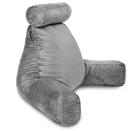 Milliard Coussin de Lecture XL et Tour de Cou Amovible avec Mousse à mémoire de Forme déchiquetée, idéal comme Dossier pour Livres ou Jeux – 60 cm x 40 cm (Coussin Assis)
