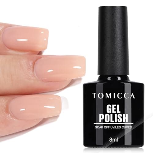 TOMICCA Vernis Semi Permanent Rose Nude Clair, 8ml Soak Off UV LED Vernis à Ongles Gel Semi Permanent Nude Clair pour Nail Art French-Manucure