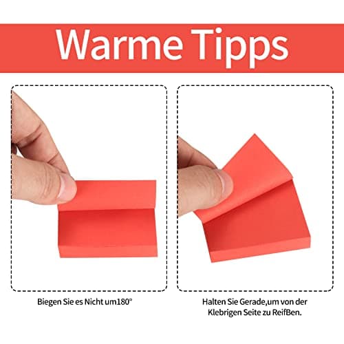 Pack de 24 Notes Sticky Notes, 12 Couleurs Autocollants Notes, Blocs de Notes de Bureau, 50 x 38 mm, 200 Feuilles par Couleur