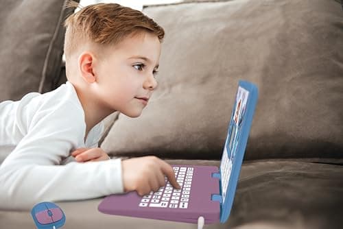 Lexibook- Disney Stitch, Ordinateur éducatif bilingue FRANÇAIS/NÉERLANDAIS, Jouet pour Enfants avec 124 activités pour Apprendre, s'amuser et Jouer du Piano, JC598Di10, Bleu