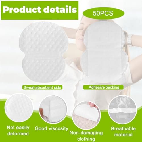 50 Lingette Patch anti transpiration Patch, Anti Transpirant Aisselles - Jetable, Invisible et Confortable - Patch Protège Aisselles Femmes et Hommes