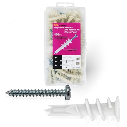 T.K.Excellent Cheville placo,Cheville placo charge lourde, incluant 50 Stück Chevilles pour Plaque de Plâtre,50 Vis à Tête Cruciforme