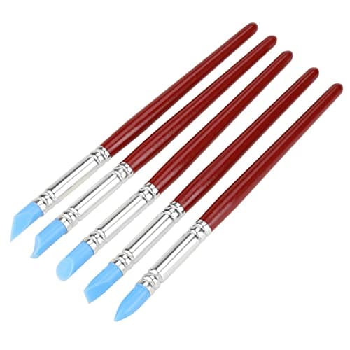 5 Pièces de Peinture à Pointe en Caoutchouc Pinceaux en Silicone Outil de Sculpture de Poterie Pinceau de Peinture en Silicone Outils de Sculpture en Argile