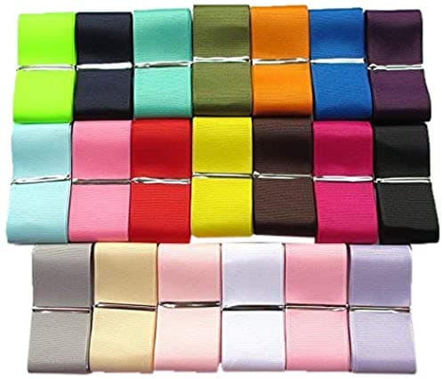 Chenkou Craft Lot de 20 rubans gros grain Couleurs assorties 18,3 m, 1 1/2"(38mm)