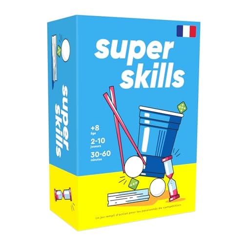Super Skills - Jeux de Société Adulte, Ado et Enfant - Jeu de Societe 8 Ans Plus - 120 Défis pour Toute la Famille - Jeu de Fête Amusant - Cadeau Garcon 12 Ans & Fille - Version Français