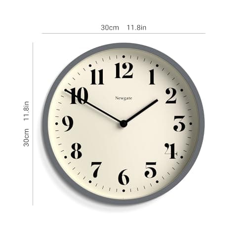 NEWGATE® Horloge Murale Moderne en Forme de Chiffre Quatre - Petites horloges murales - Horloge Ronde - Horloge de Cuisine - Horloges pour Le Salon - Horloge de Bureau (Bleu Marine)