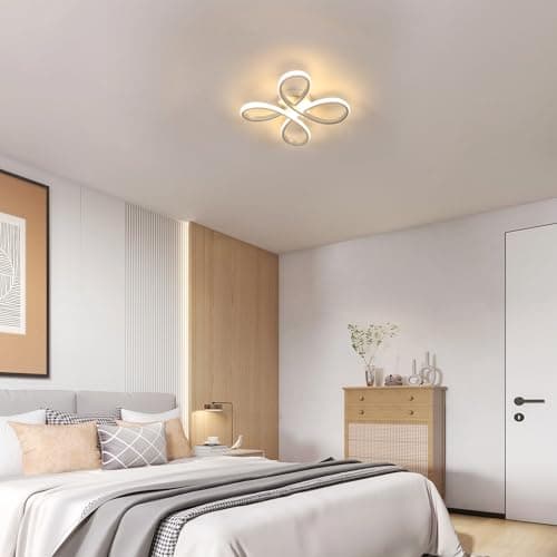 Comely Plafonnier LED Moderne, 30W 3375LM Lampe de Plafond, Luminaire Plafonnier LED pour Chambre salon, Salle à manger Cuisine, Lumière Chaude 3000K, 30cm, Argent