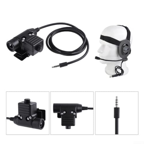 RANRAO Casque radio PTT, U94 Adaptateur PTT Push To Talk pour talkie-walkie pour BaoFeng UV-5R pour Kenwood pour Z – Tactique (pour Motorola B), 1511477994