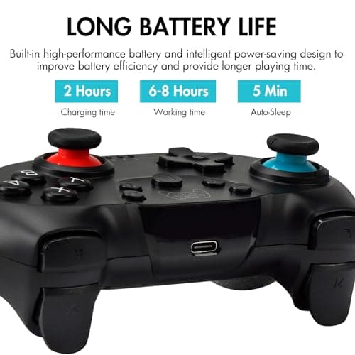 Zakgbxbig Manette pour Switch, Manette sans Fil Pro pour Switch Lite, Manette pour Switch Remote Gamepad Joystick, Turbo et Dual Vibration