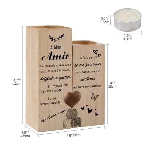 Candle-2 (Ami) Cadeau Meilleure Amie, Cadeau Meilleure Amie Femme, Chandeliers Cadeaux, Cadeau Anniversaire Amie, Cadeau pour Amie Original, Idée Cadeau Amie Noel