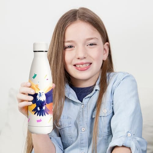 KollyKolla Gourde Isotherme 500ml, Bouteille Isotherme Personnalisée, Bouteille Isotherme Double Paroi, Gourde Reutilisable sans BPA, Bouteille Isotherme pour Enfant, Adulte, l'école, Fitness