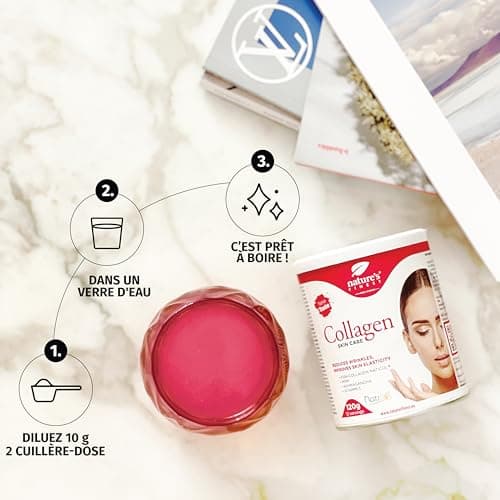 Collagène Skincare avec Naticol Collagène Marin, MSM et Vitamine C Poudre, Peptides de Collagène Marin Hydrolysé Type 1 - Collagène Cheveux et Pour la Peau, Nature's Finest by Nutrisslim