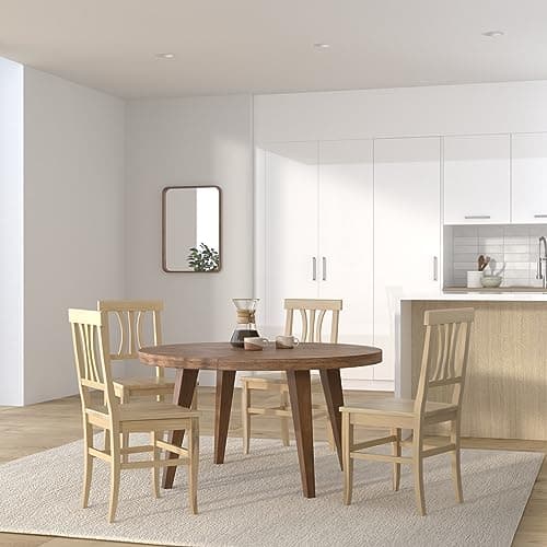 t m c s Tommychairs - Set 4 chaises Artemisia pour Cuisine, Bar et Salle à Manger, Robuste Structure en Bois de hêtre Poli, Non traité, 100% Naturel et Assise en Bois