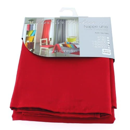 DOUCEUR D'INTERIEUR, Nappe Rectangle (140 x 250 cm) Essentiel Rouge, Polyester