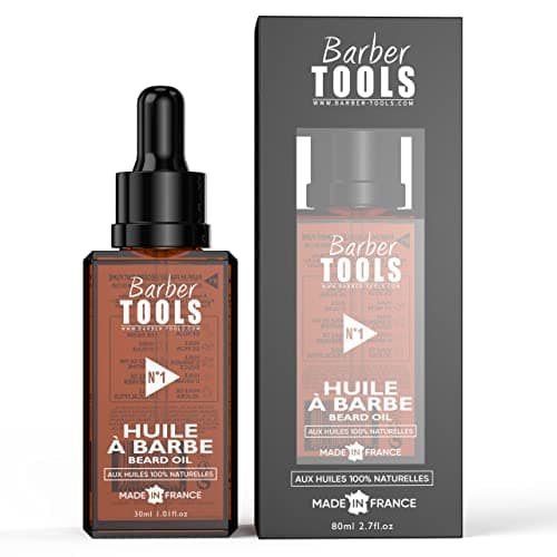 Huile Barbe | N°1 | aux huiles 100% naturelles - MADE IN FRANCE - Favorise la Pousse de la Barbe - À base d’Huile de RICIN, 7 Huiles Végétales & 3 huiles essentielles & Vitamine E - (30 ml)