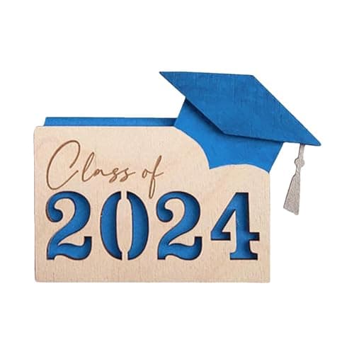 Zasdvn Porte-monnaie pour cartes de remise de diplôme, porte-cartes de remise de diplôme, en bois, élégant étui de rangement multi-degrés pour les diplômés du baccalauréat