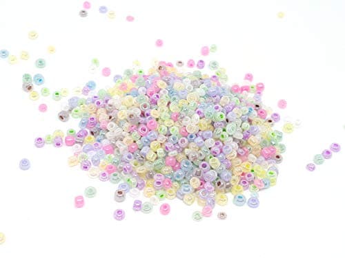 1000 PERLES DE ROCAILLE MULTICOLORE PASTEL Ø 2 mm 12/0 - CREATION