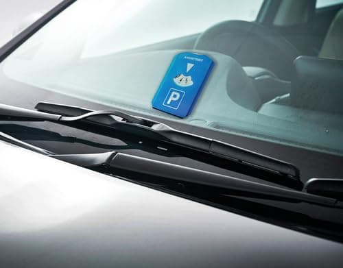 Prolac Lot de 3 disques de stationnement pour voiture, avec 3 jetons de chariot et grattoir à glace intégrés - En plastique résistant - Grattoir à glace pour voiture