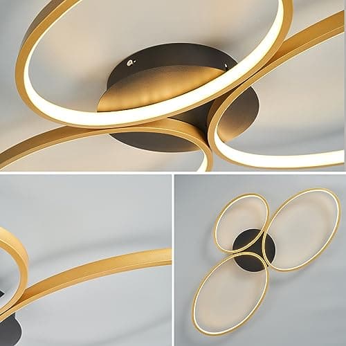 Hsyyz Plafonnier LED de salon,Plafonnier de chambre à coucher Lampe de salle à manger Plafonnier de salon,Moderne Lustre à intensité variable Cuisine Table à manger Lampe suspendue (Blanc + noir)