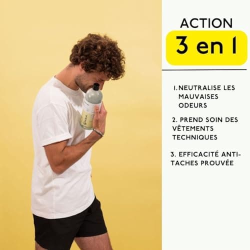 MAIA - Lessive Concentrée Spéciale Sport 1L - 33 Lavages - Lavage en Machine - Neutralise les Mauvaises Odeurs - Soin des Fibres Techniques - Formule Éco-Responsable - Efficace dès 30°C - 33 Lavages
