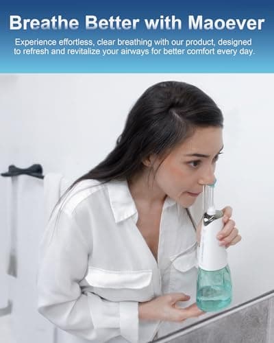 Machine de nettoyage des sinus, machine de rinçage nasal sans fil pour soins nasaux, kit électrique d'irrigation nasale Neti Pot pour adultes et enfants – Livré avec 3 embouts