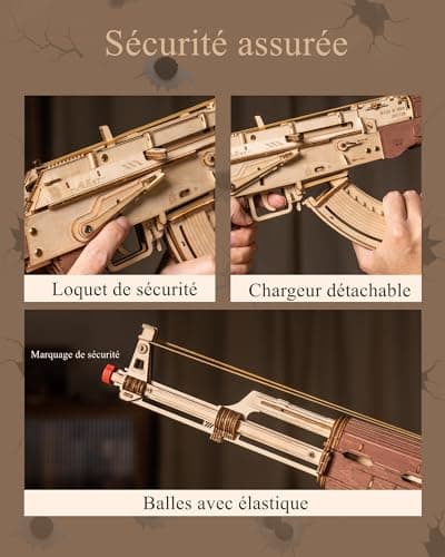 ROKR Puzzle 3D en Bois Maquette en Bois a Construire Jouets avec élastiques, Kits de Modèles Cadeaux pour Adultes, 315 pièces, LQ901