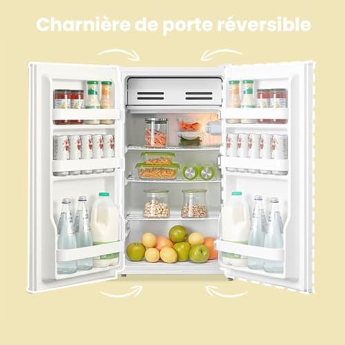 Comfee' RCD93WH2(E) Réfrigérateur à une porte, 93 L, Contrôle de la température, Pose libre sous le comptoir, Silencieux, Blanc