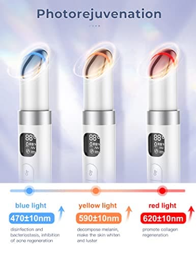 ANLAN Appareil anti Rides Yeux, Masseur pour Yeux 4 modes Anti Cernes Anti Rides Anti Poches, Appareil Soin Yeux Rechargeable avec Affichage LCD(38-45°C) Blanc