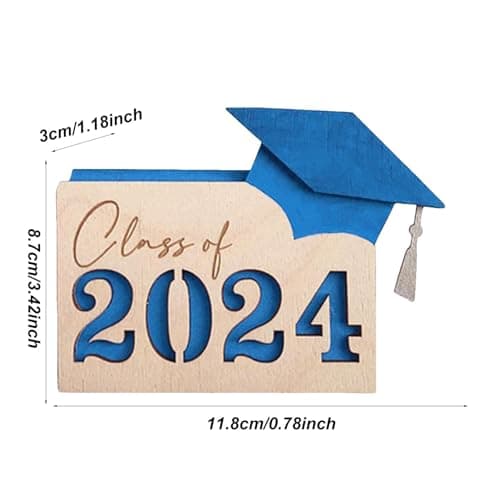 Zasdvn Porte-monnaie pour cartes de remise de diplôme, porte-cartes de remise de diplôme, en bois, élégant étui de rangement multi-degrés pour les diplômés du baccalauréat