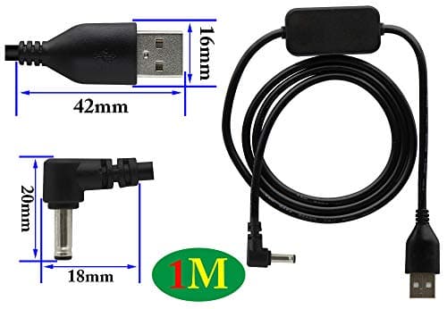 zdyCGTime USB 2.0 mâle à 90° DC3.5 * 1.35mm mâle 5v câble d'appoint coudé,adapté aux Ventilateurs,routeurs et Autres Petits équipements électroniques.(1m/1Paquet)