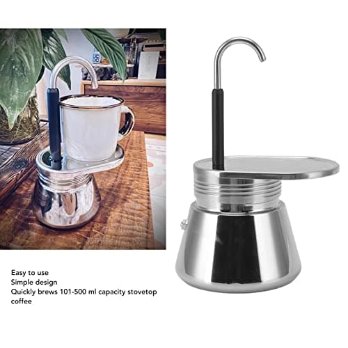 Cafetière à Expresso pour Cuisinière, Cafetière à Moka à Bec Unique en Acier Inoxydable, Cafetière Portable Légère de Grande Capacité de Bricolage de Style Italien, pour le Camping en Plein Air