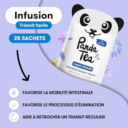 Panda Tea Super Transit | L'infusion qui facilite votre transit et favorise l'élimination pour retrouver votre confort intestinal | 28 Sachets