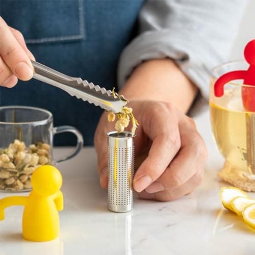 3 Pièces Boule à Thé Infuseur à Thé Inoxydable 304 et Silicone, Ultra Fine en Acier Inoxydable Feuille Boule de thé infuseur,Pour feuilles de thé en vrac, theiere, tasse, mug